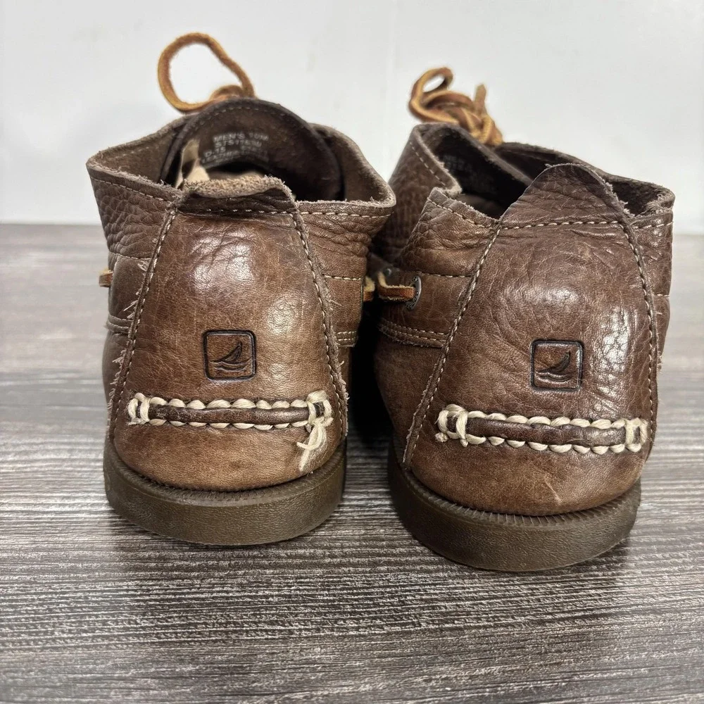 Sperry Top-Sider Boat Shoes Mens Size 10 Brown Leather Casual Nautical STS11630